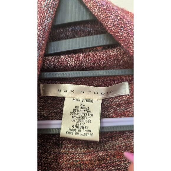 Max Studio Red Cowl Neck Sweater Dress – Size XL – Cotton Blend - Picture 3 of 4